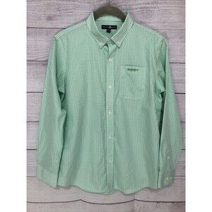 BROWN BOWEN & CO Button Down L/S Shirt - Green/White Check - NWOT Boys 12/14